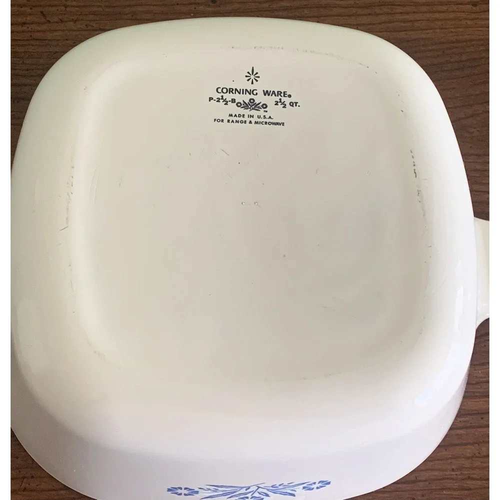 Vintage Corning Ware Blue Cornflower P-2 1/2-B Casserole Dish w/Lid &Baking Dish